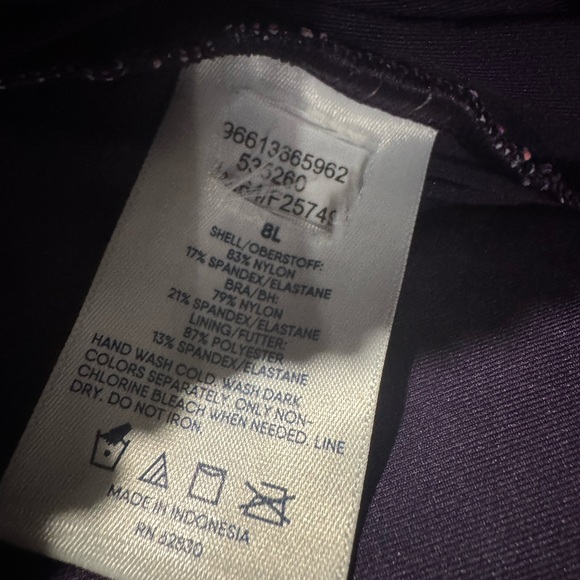 Lands end Floral Halter Tankini Swim Top - Pink and Purple - Picture 8 of 8